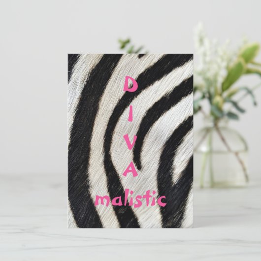 DIVAmalistic Zebra Print Flat Greeting Card (Stehend Vorderseite)