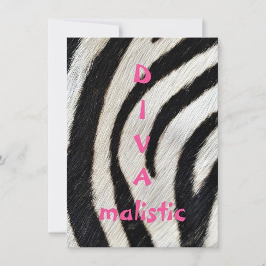 DIVAmalistic Zebra Print Flat Greeting Card (Vorderseite)