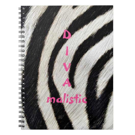 DIVAmalistic Zebra Print Notebook Notizblock (Vorderseite)