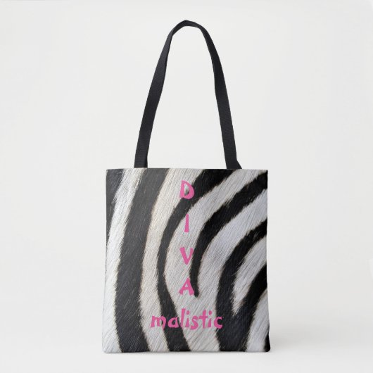 DIVAmalistic Zebra Print Tote Bag Tasche (Vorderseite)