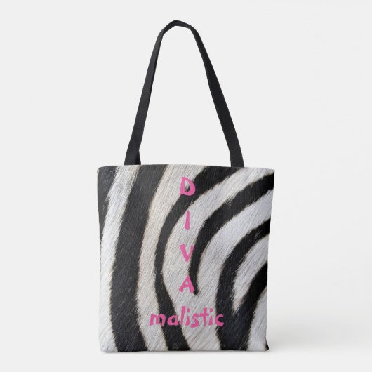 DIVAmalistic Zebra Print Tote Bag Tasche (Rückseite)