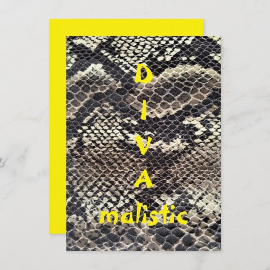 DIVAmalistisch-braune Snakeskin Druckflachkarte (Vorne/Hinten)