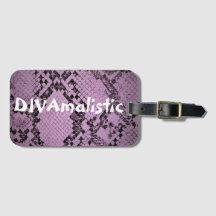 DIVAmalistisch Lila Snakeskin Print Bag Tag