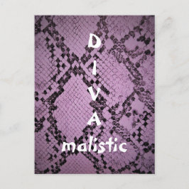 DIVAmalistisch Lila Snakeskin Print Postcard Postkarte