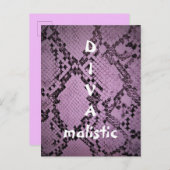 DIVAmalistisch Lila Snakeskin Print Postcard Postkarte (Vorne/Hinten)