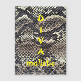 DIVAmalistische braune Snakeskin Print Magnetkarte