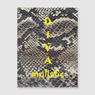 DIVAmalistische braune Snakeskin Print Magnetkarte