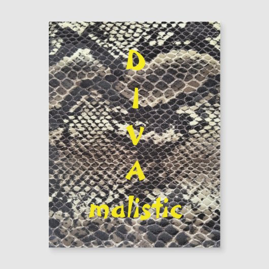 DIVAmalistische braune Snakeskin Print Magnetkarte (Vorderseite)