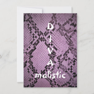 DIVAmalistische Lila Snakeskin Print Flat Card