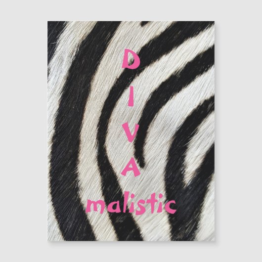 DIVAmalistische Zebra Print-Magnetkarte Magnetkarte (Vorderseite)