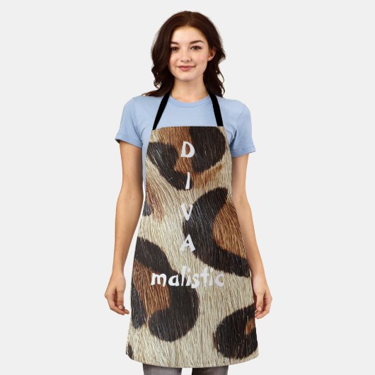 DIVAmalistischer Leopard Print All-over-Schürze Schürze (Getragen)