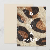 DIVAmalistischer Leopard Print Flat Greeting Card (Vorne/Hinten)