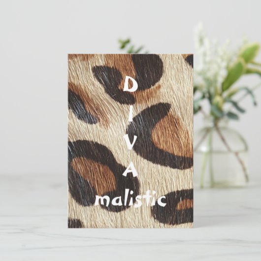 DIVAmalistischer Leopard Print Flat Greeting Card (Stehend Vorderseite)
