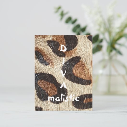 DIVAmalistischer Leopard Print Postcard Postkarte (Stehend Vorderseite)