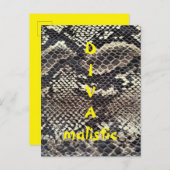 DIVAmalistisches Brown Snakeskin Print Postcard Postkarte (Vorne/Hinten)