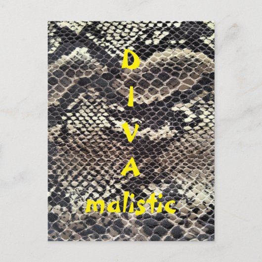 DIVAmalistisches Brown Snakeskin Print Postcard Postkarte (Vorderseite)