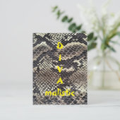 DIVAmalistisches Brown Snakeskin Print Postcard Postkarte (Stehend Vorderseite)