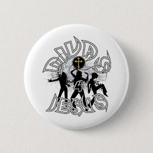 Divas für Jesus Schwarzweiss Button