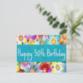 Diva's Happy 50. Geburtstagskarte Postkarte (Stehend Vorderseite)