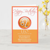 Diva's Zodiac Birthday Card für Leo Karte (Gelbe Blume)