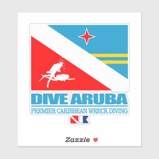 Dive Aruba Aufkleber (Blatt)