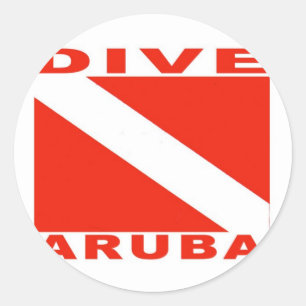 Dive Aruba Runder Aufkleber
