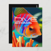 Dive Bahamas Orange - Planer Postkarte (Vorne/Hinten)