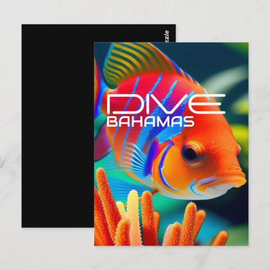 Dive Bahamas Orange - Planer Postkarte (Vorne/Hinten)