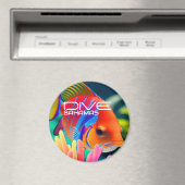 Dive Bahamas - rund Magnet (In Situ (Geschirrspüler))