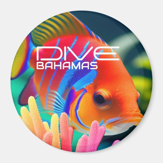 Dive Bahamas - rund Magnet (Vorne)