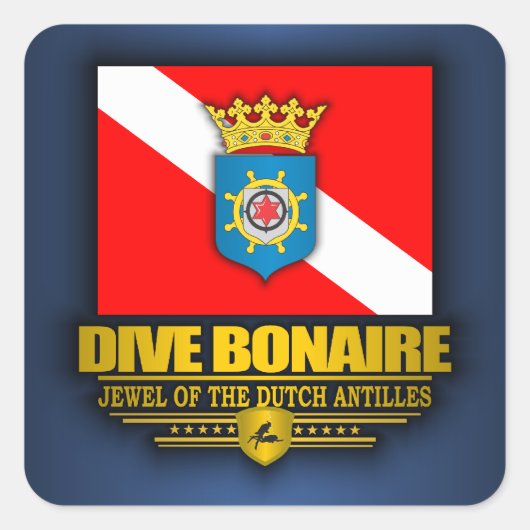 Dive Bonaire 2 Quadratischer Aufkleber (Vorderseite)