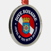 Dive Bonaire (rd) Silbernes Ornament (Rechts)