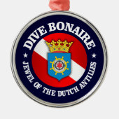 Dive Bonaire (rd) Silbernes Ornament (Vorne)