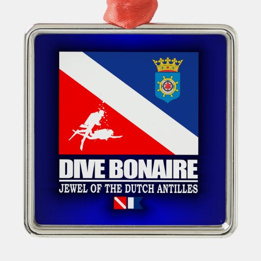 Dive Bonaire Silbernes Ornament (Vorne)
