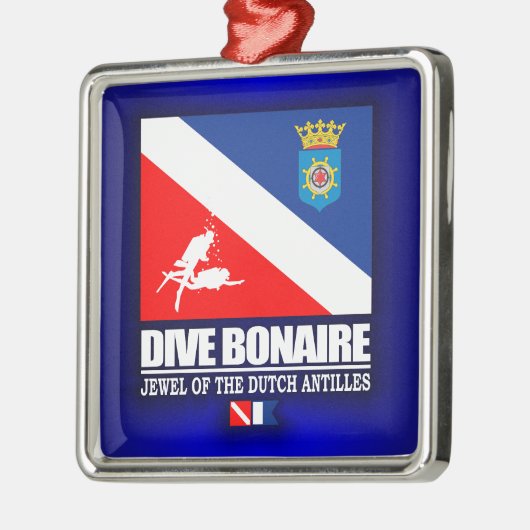 Dive Bonaire Silbernes Ornament (Links)