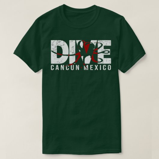 DIVE Cancun Mexico SCUBA TAUCHKOPF T-Shirt (Design vorne)