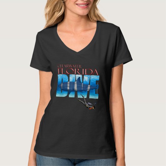 DIVE Clearwater Beach SCUBA Diving Snorkeling T-Shirt (Vorderseite)
