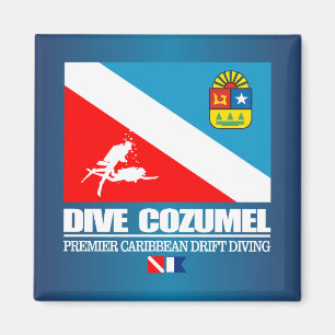 Dive Cozumel (sq) Magnet