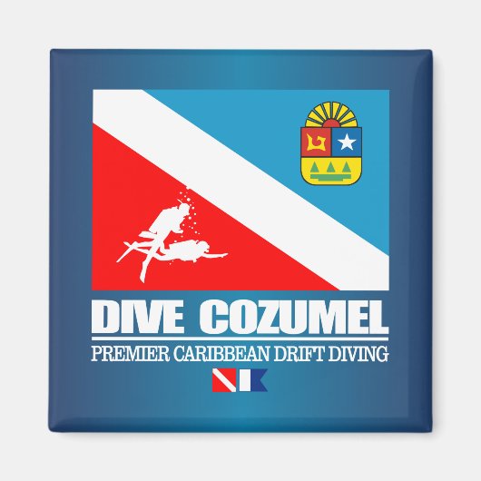 Dive Cozumel (sq) Magnet (Vorne)