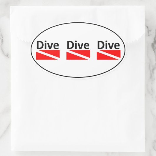 DIVE DIVE-Aufkleber Ovaler Aufkleber (Tasche)