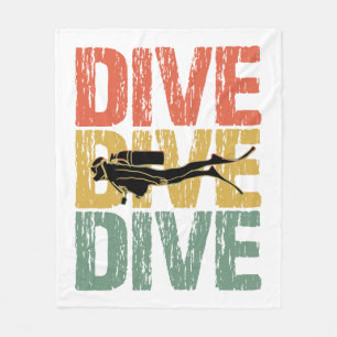Dive Dive Dive - Scuba Diver Underwater Diving Fleecedecke