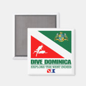 Dive Dominica (sq) Magnet (Vorderseite/Rückseite)