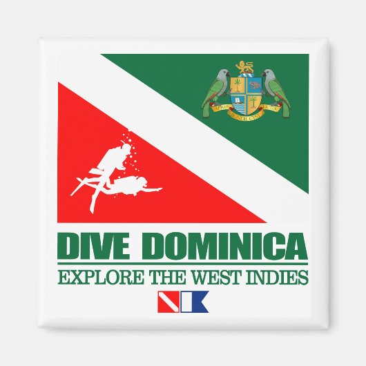 Dive Dominica (sq) Magnet (Vorne)
