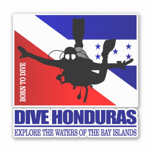 Dive Honduras Aufkleber (Vorderseite)