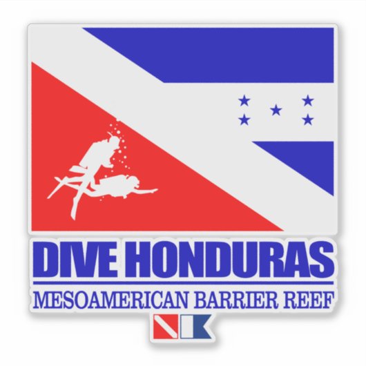 Dive Honduras Aufkleber (Vorderseite)