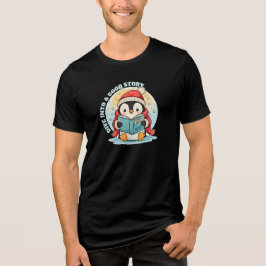 Dive Into A Good Story Cute Penguin Tri-blend  Tri-Blend Shirt