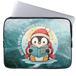 Dive Into A Good Story Penguin Metal Art Laptopschutzhülle