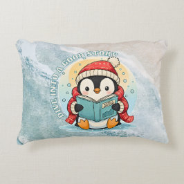Dive Into A Good Story Reading Penguin Pillow Dekokissen