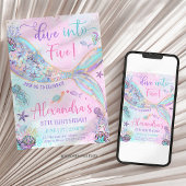 Dive into Five Birthday Mermaid Einladung