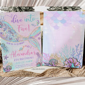 Dive into Five Birthday Mermaid Einladung